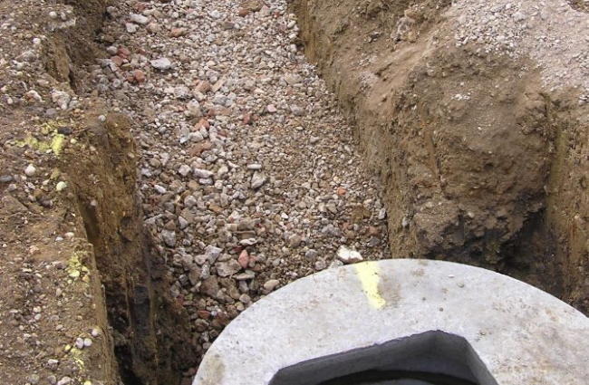 Trenching for French Drain Lassiter Excavating